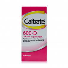Caltrate 600mg Calcium Bone Support Supplement with Vitamin D3, 60 Tablets Caltrate 600mg Calcium Bone Support Supplement with Vitamin D3, 60 Tablets