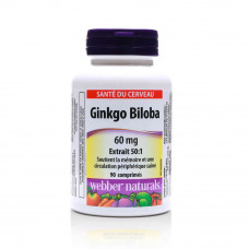 Webber Naturals Ginkgo Biloba Extract 24% 60mg Tablets Webber Naturals Ginkgo Biloba Extract 24% 60mg Tablets