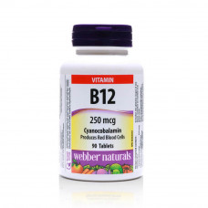 Webber Naturals Vitamin B12 Cyanocobalamin 250mcg Tablets Webber Naturals Vitamin B12 Cyanocobalamin 250mcg Tablets