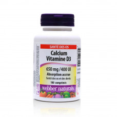 Webber Naturals Calcium 650mg Vitamin D3 Tablets Webber Naturals Calcium 650mg Vitamin D3 Tablets