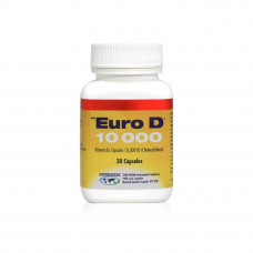 Euro D 10,000 IU Vitamin D3 Supplement, 30 Capsules Euro D 10,000 IU Vitamin D3 Supplement, 30 Capsules