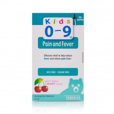 Homeocan Kids 0-9 Pain & Fever Homeopathic Medicine Cherry Flavour - Dye Free, Sugar Free 25M Homeocan Kids 0-9 Pain & Fever Homeopathic Medicine Cherry Flavour - Dye Free, Sugar Free 25M