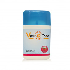 VminD3 400IU Vitamin D Kids Chewable Tablets Raspberry Flavor, Pack of 60’s