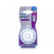 Avent Pa471 Natural Feeding Teats 3M+ X2 Avent Pa471 Natural Feeding Teats 3M+ X2