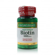 Nature’s Bounty Quick Dissolve Biotin 5000 mcg Tablets Nature’s Bounty Quick Dissolve Biotin 5000 mcg Tablets
