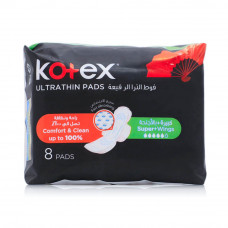Kotex Ultra Thin Super with Wings 16x8 Count Kotex Ultra Thin Super with Wings 16x8 Count