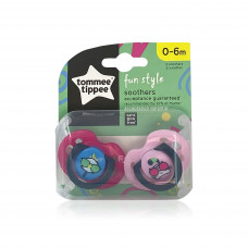 Tommee Tippee Fun Style Soother 0-6M X2 Tommee Tippee Fun Style Soother 0-6M X2