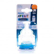 Avent Silicone Teats 4Holes 6M+ Avent Silicone Teats 4Holes 6M+