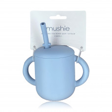Mushie Silicone Training Cup Straw Powder Blue Mushie Silicone Training Cup Straw Powder Blue